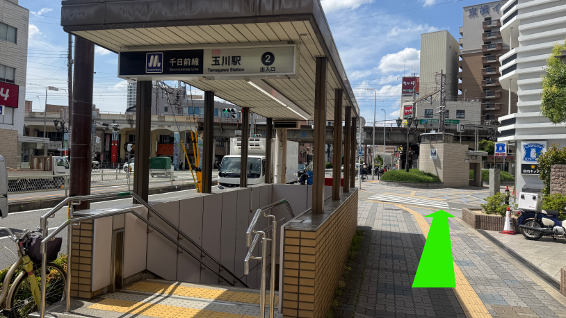 玉川駅からの道順 写真1